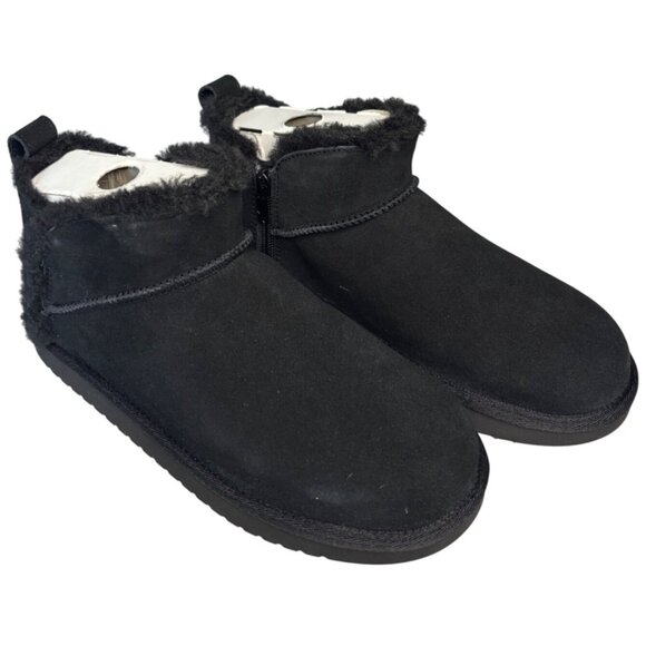 Koolaburra by UGG Kids Koola Ultra Mini Boot in Black Suede Size 5 Women's Size7 - Picture 1 of 9